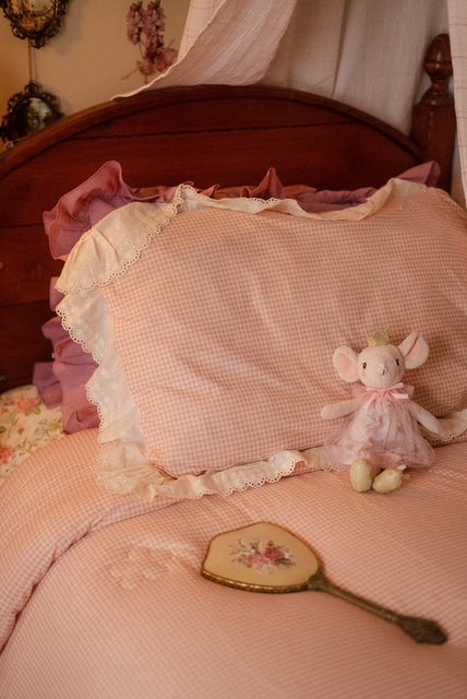 Blush Gingham Dreams Quilt Set - available in Cot & Single sizes