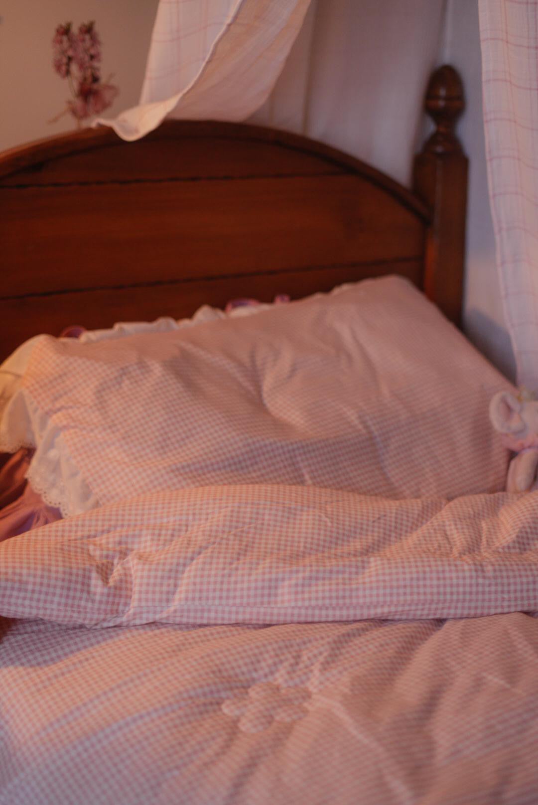 Blush Gingham Dreams Quilt Set - available in Cot & Single sizes