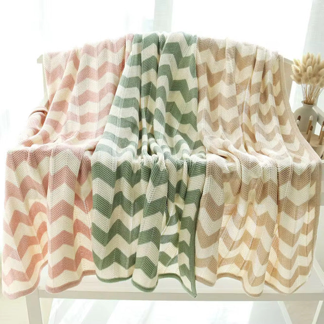 Sage Chevron Blanket image 3