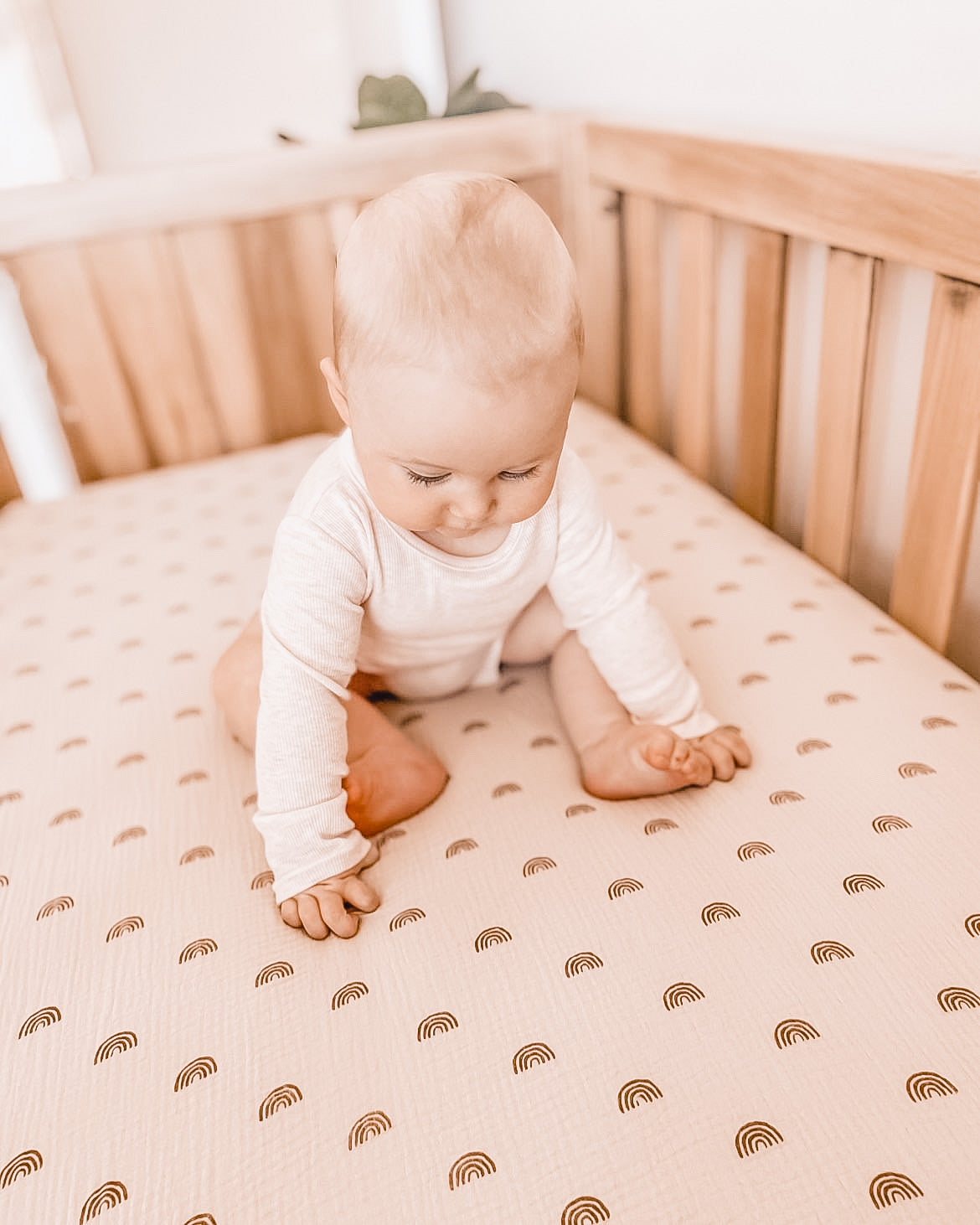 Cot Fitted Sheet - Rainbow image 1
