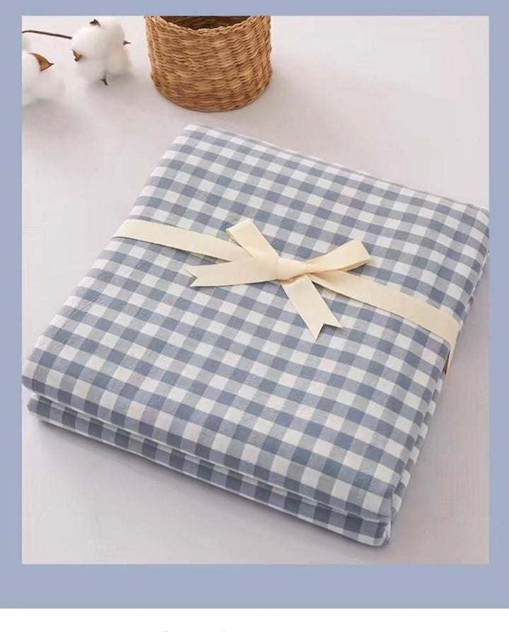 Ocean Gingham Quilt Cover Set - available in Single size image 3