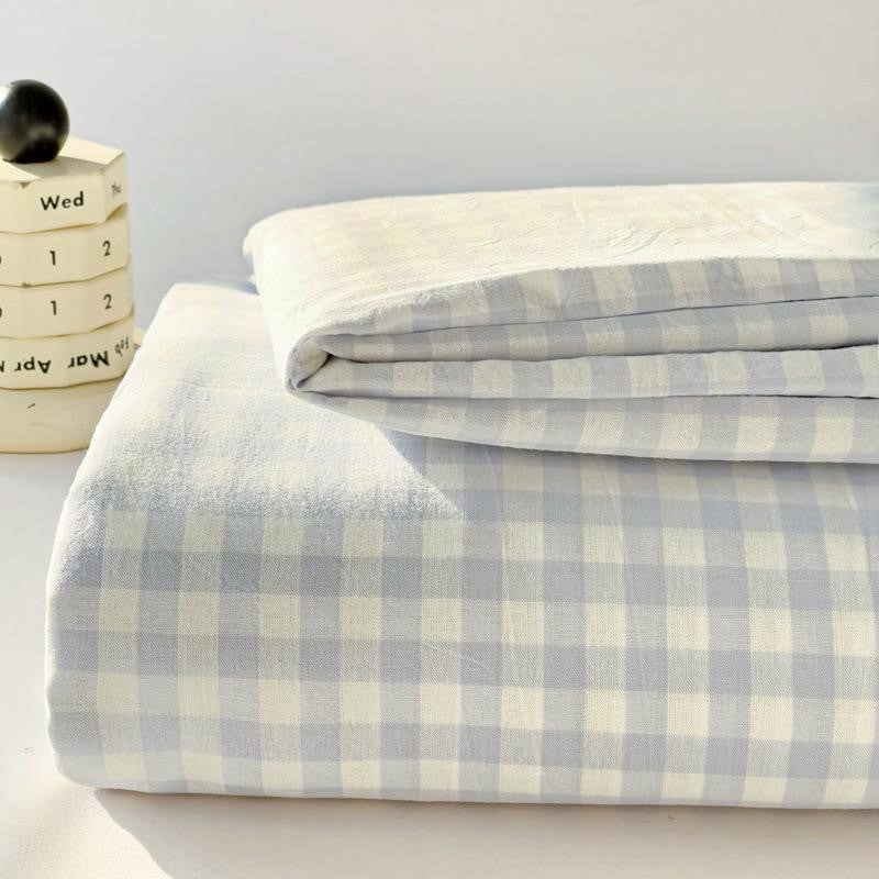 King Single Fitted Sheet with matching Pillowcase - Blue Lattice image 0