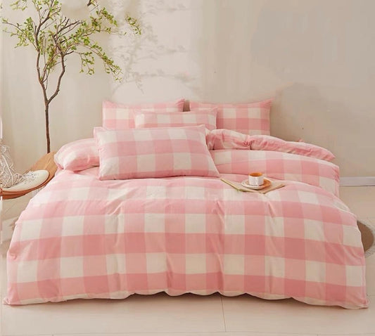 Fairy Floss Gingham Quilt Cover Set - available in Single size image 0