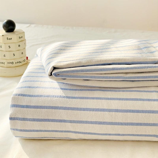 King Single Fitted Sheet with matching Pillowcase - Blue Stripe image 0