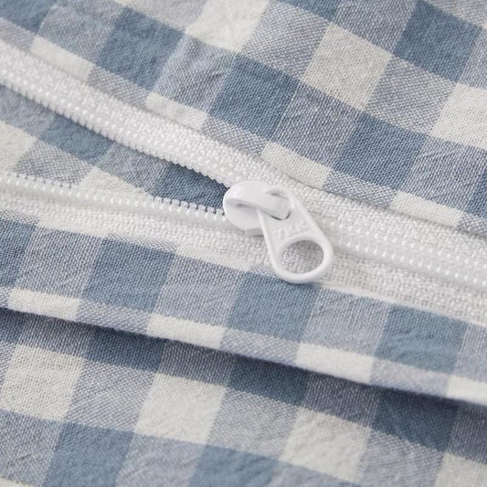 Ocean Gingham Quilt Cover Set - available in Single size image 1