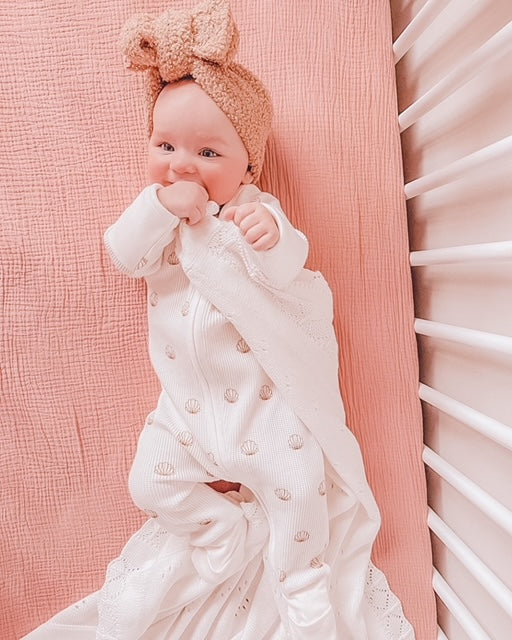 Cot Fitted Sheet - Tea Rose image 2