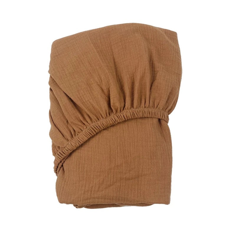 Cot Fitted Sheet - Cinnamon image 0