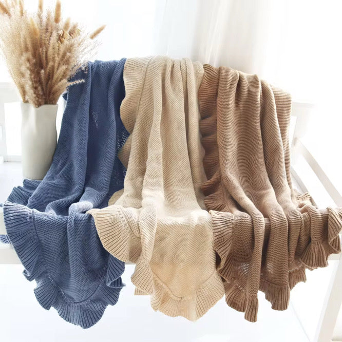 Sand Ruffle Edge Blanket