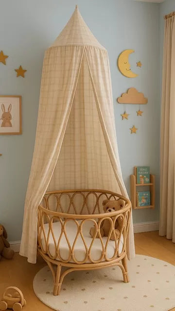 Oatmeal Gingham Canopy