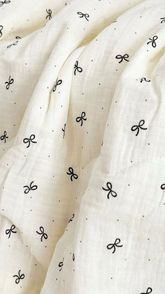 King Single Fitted Sheet with matching Pillowcase - Bows