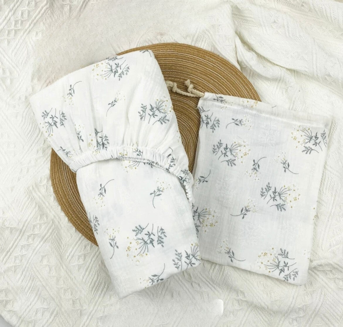 Cot Fitted Sheet - Jasmine image 0