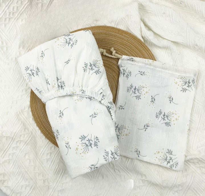 Cot Fitted Sheet - Jasmine image 0