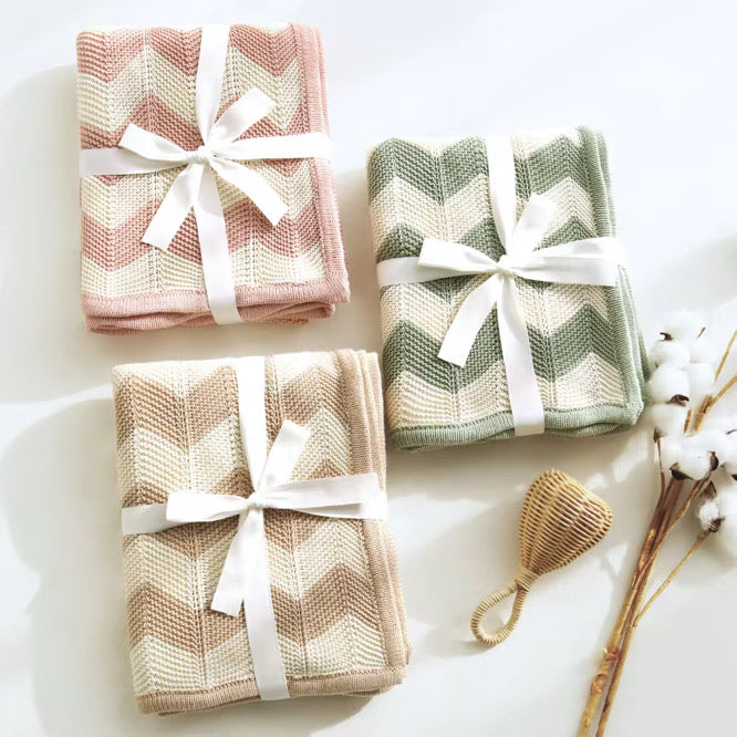 Sage Chevron Blanket image 4