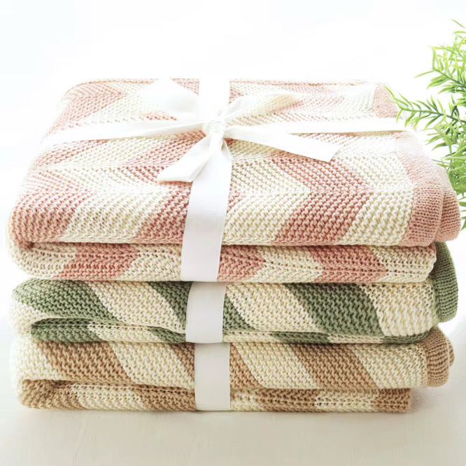 Sage Chevron Blanket image 1