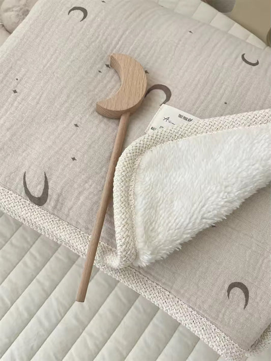 Moon and Back Fleece Blanket image 0